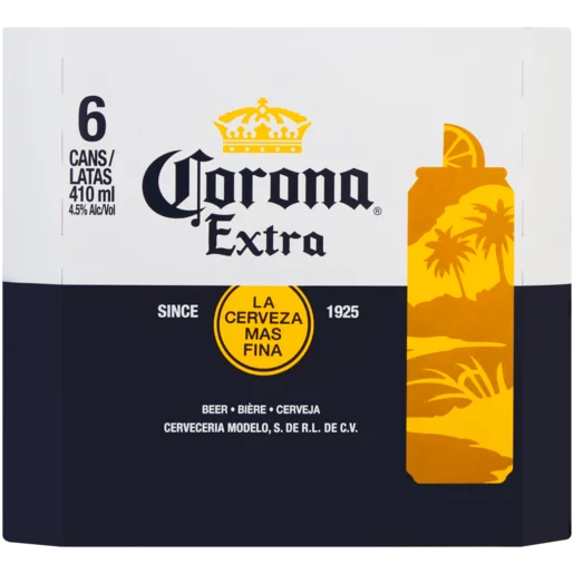 Corona Extra Beer Cans 6 x 410ml
