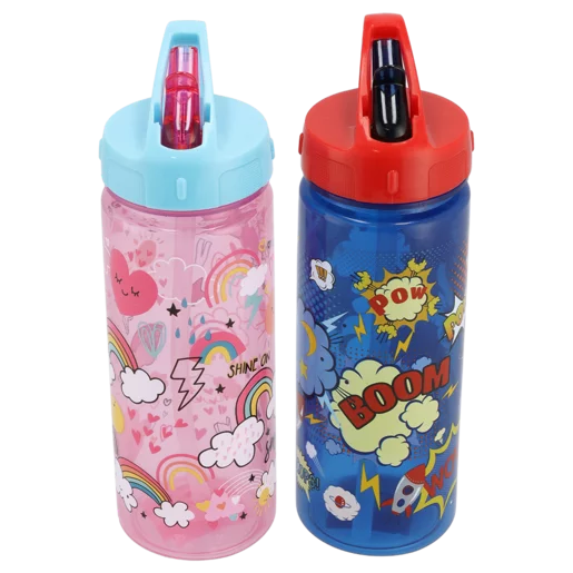 Rainbow & Boom Bottle with Straw 500ml (Design May Vary)