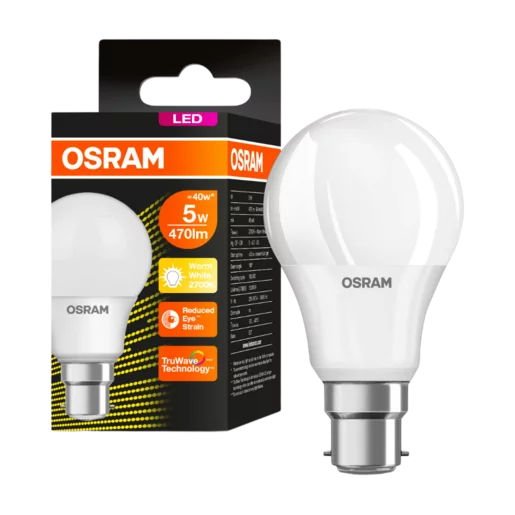 OSRAM Warm White A60/B22d LED BC Eco Globe 5W