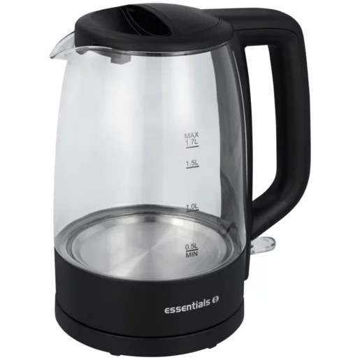 Essentials Black KEG5826E-GS Cordless Glass Kettle 1.7L