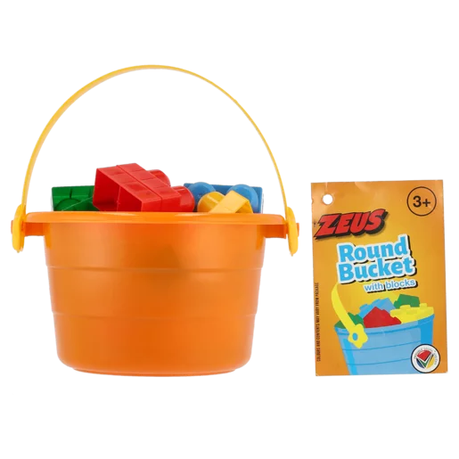 Zeus Round Bucket with Blocks 25 Piece
