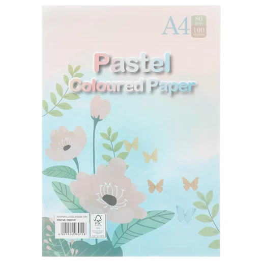 School A4 Pastel Coloured Paper 100 Sheets