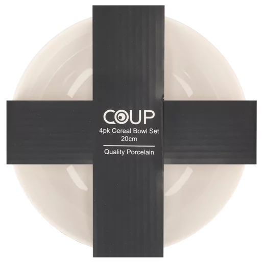 Coup White Porcelain Cereal Bowls 20cm 4-Pack