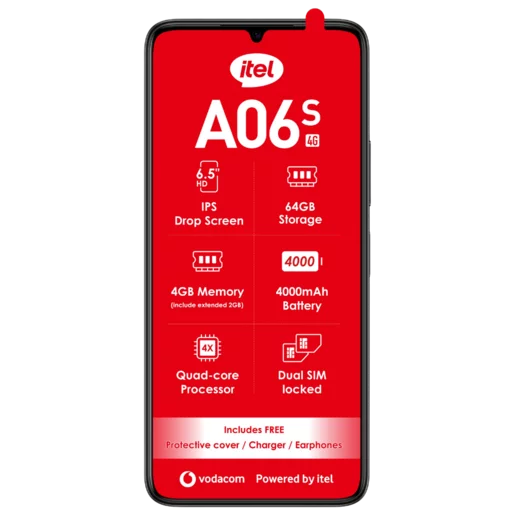 itel A06S Black Mobile Handset 32GB