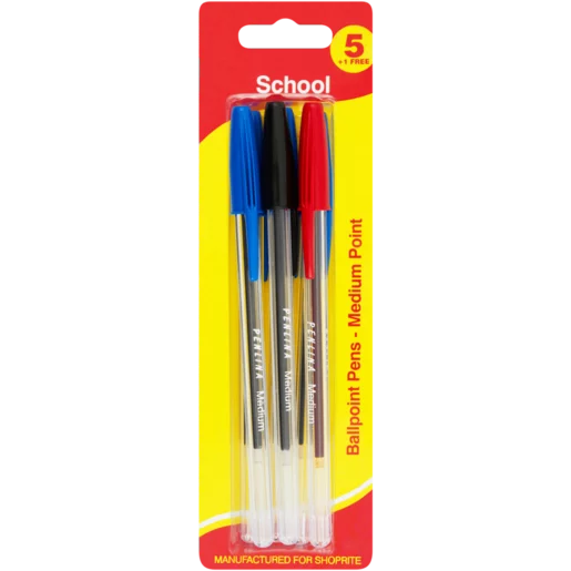 PENLINA Assorted Medium Ballpoint Pens 6 Pack