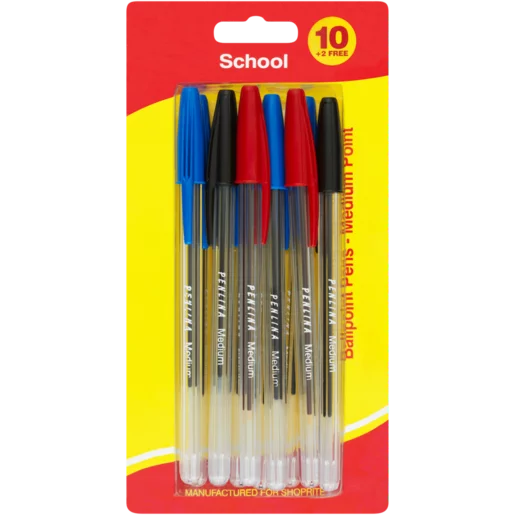 PENLINA Assorted Medium Ballpoint Pen 12 Pack