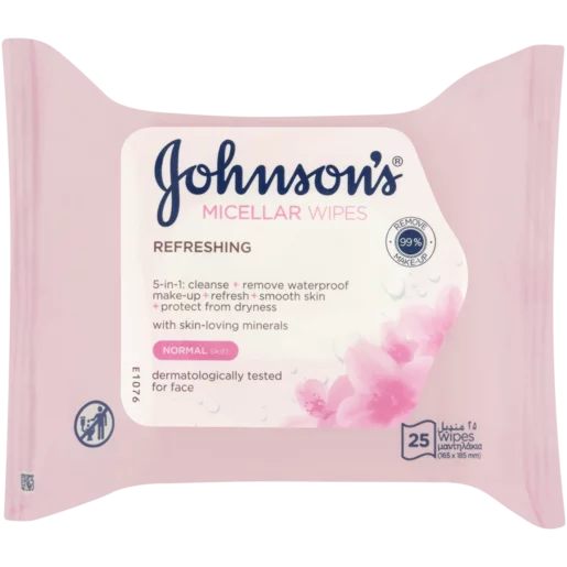 Johnson’s Refreshing Micellar Wipes 25 Pack