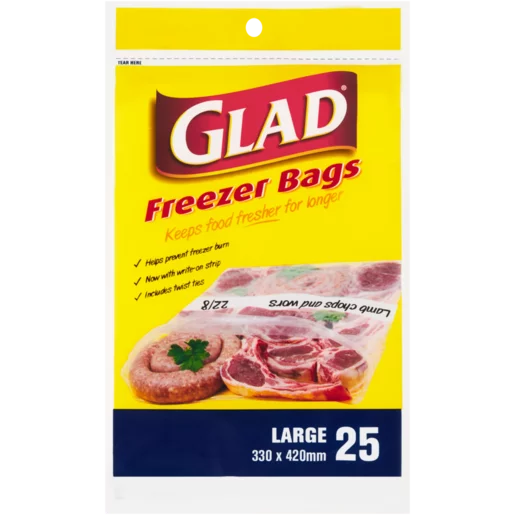 Glad Large Freezer Bags 25 Pack