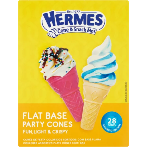 Hermes Assorted Flat Base Party Cones 28 Pack