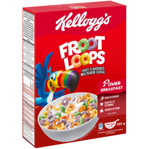 Kellogg's Froot Loops Fruit Flavoured Multigrain Cereal 350g