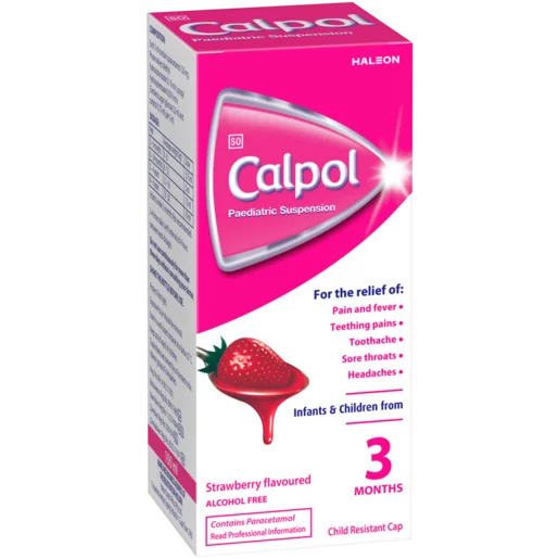 Calpol Strawberry Flavoured Paediatric Suspension 100ml