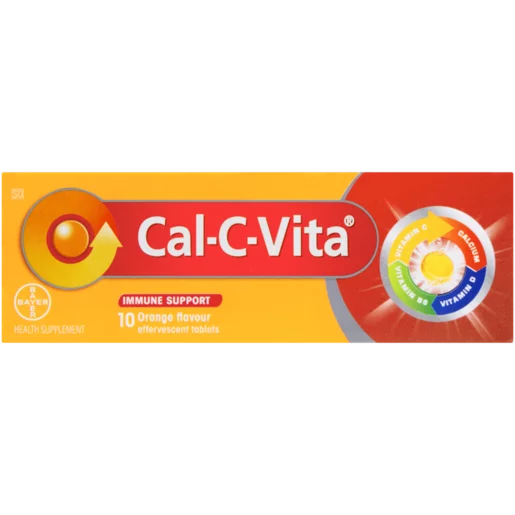 Cal-C-Vita Orange Flavour Immune Support Effervescent Tablets 10 Pack