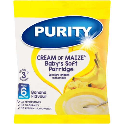 PURITY From 6 Months Banana Flavour Cream of Maize Baby’s Soft Porridge 400g