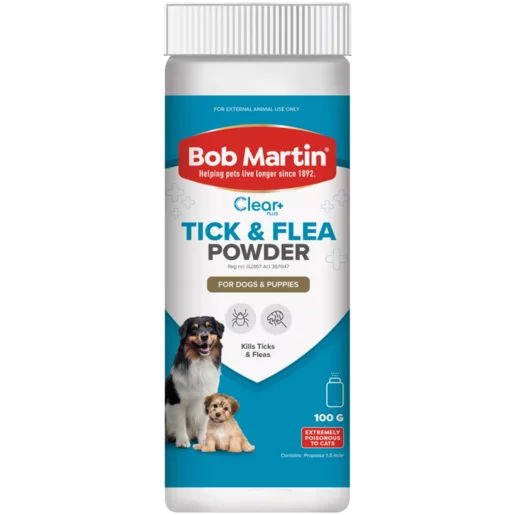 Bob Martin Clear Plus All Tick & Flea Powder For Dogs & Puppies 100g