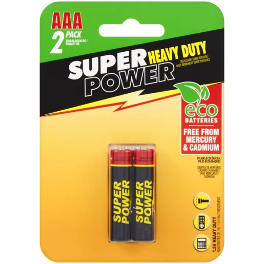 Super Power AAA Heavy Duty Eco Battery 2 Pack