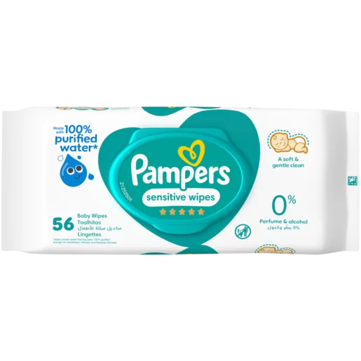 Pampers Sensitive Baby Wipes 56 Pack