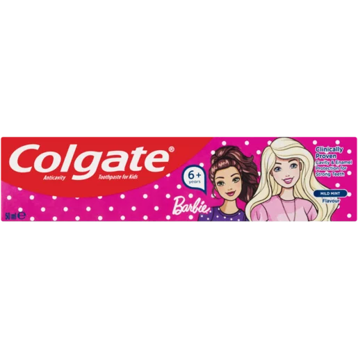 Colgate Kids Mild Mint Flavour Barbie Anticavity Toothpaste 50ml