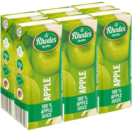 Rhodes Quality 100% Apple Juice 6 x 200ml