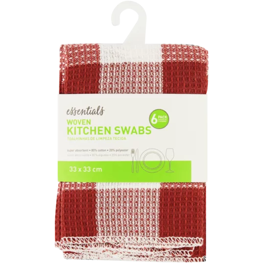 Essentials Assorted Woven Kitchen Swabs 6 Pack