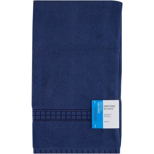 Essentials Quick Dry Navy Blue Hand Towel 500mm x 900mm