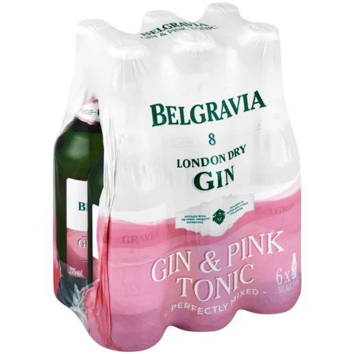 Belgravia Gin & Pink Tonic Bottles 6 x 275ml