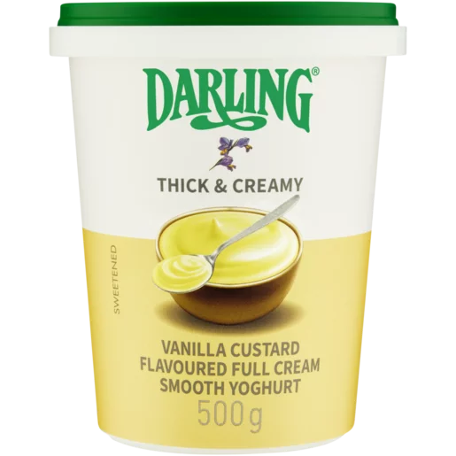 Darling Thick & Creamy Vanilla Custard Flavoured Full Cream Smooth Yoghurt 500g