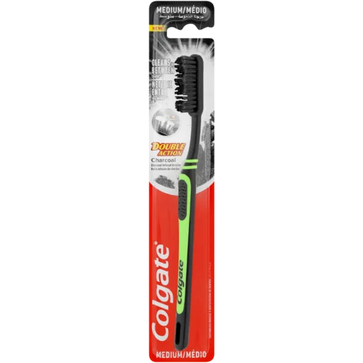 Colgate Double Action Black Medium Charcoal Toothbrush
