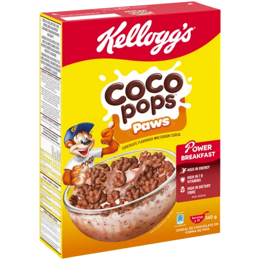 Kellogg's Coco Pops Paws Chocolate Flavoured Multigrain Cereal 340g