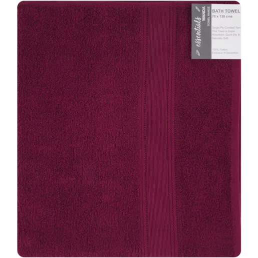 Essentials Wanda Burgundy Bath Towel