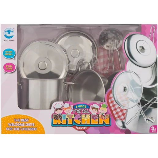 Metal Kitchen Play Set 8 Piece