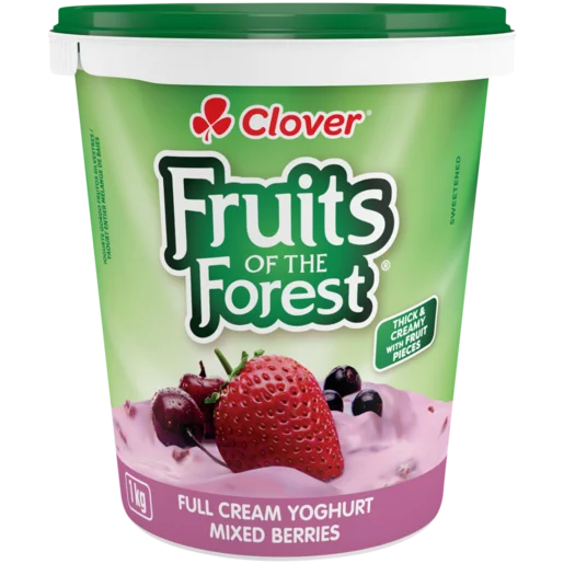 Clover Fruits of the Forest Mixed Berries Full Cream Yoghurt 1kg