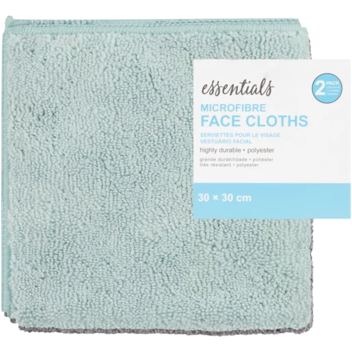 Essentials Microfibre Face Cloths 2 Pack