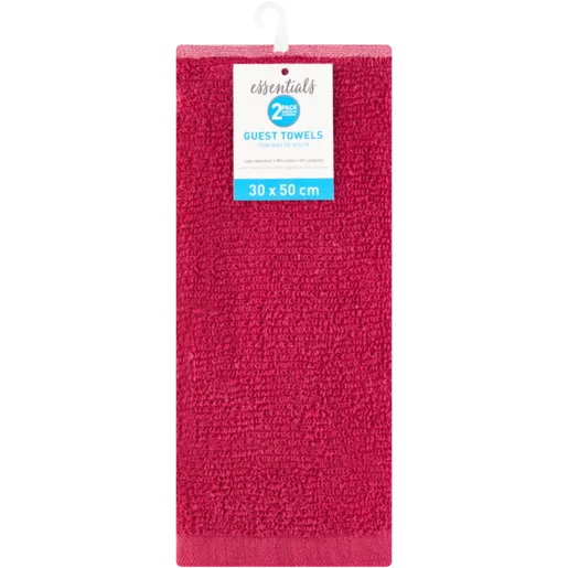 Essentials Guest Towels 2 Pack (Colour May Vary)