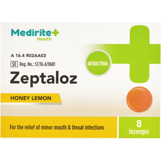 Medirite Honey Lemon Zeptaloz Lozenges 8 Pack