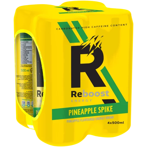 Reboost Pineapple Spike Energy Drink 4 x 500ml