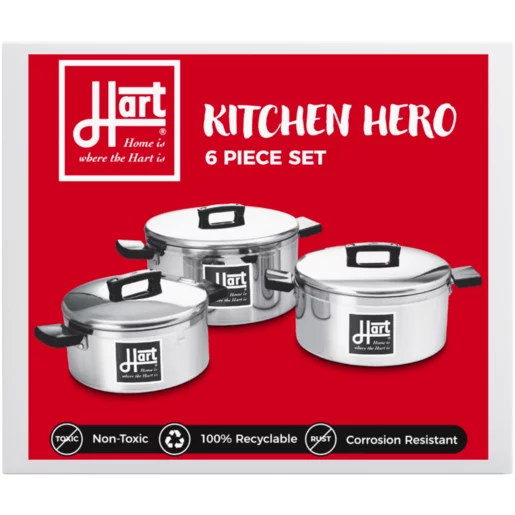 Hart Silver Kitchen Hero Aluminium Cookware Set 6 Piece