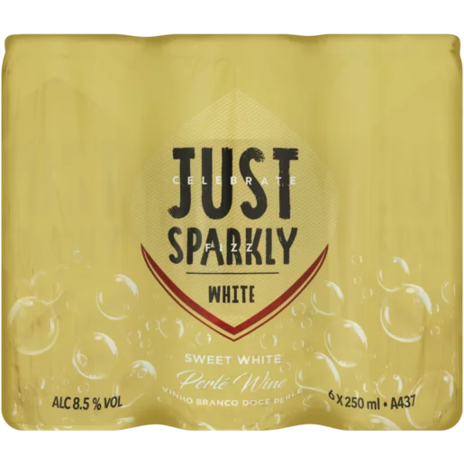 Just Wine Sweet White Perlé Wine Sparkling Wine Cans 6 x 250ml