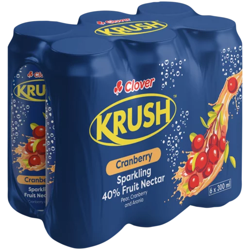 Krush Cranberry Sparkling 40% Fruit Nectar 6 x 300ml