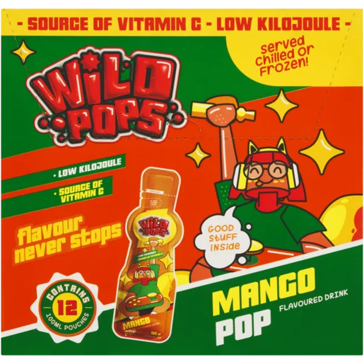 Wild Pops Mango Pop Flavoured Drink 12 x 100ml