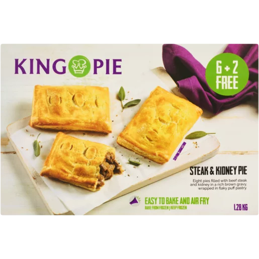 King Pie Frozen Steak & Kidney Pie 8 Pack