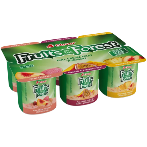 Clover Fruits of the Forest Assorted Full Cream Yoghurt 6 x 100g