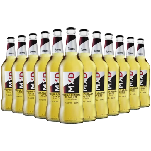 Redd's MXD Vodka & Guarana Flavoured Spirit Cooler Bottles 12 x 660ml