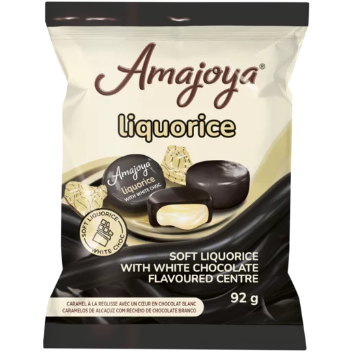 Amajoya Soft Liquorice with White Chocolate Flavoured Centre 92g