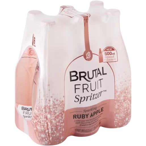 Brutal Fruit Ruby Apple Sparkling Spritzer Bottles 6 x 500ml