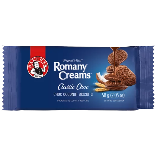 Bakers Romany Creams Classic Choc Choc Coconut Biscuits 58g
