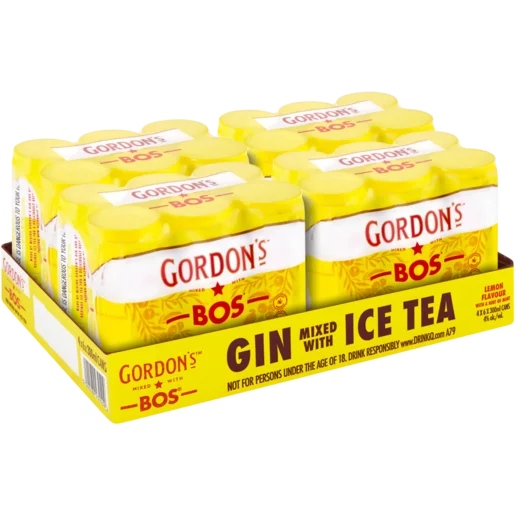 Gordon's BOS Lemon Flavour Iced Tea Spirit Cooler 24 x 300ml