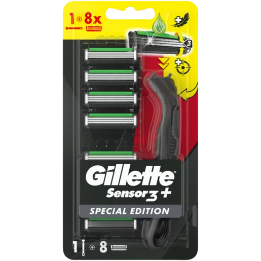 Gillette Sensor 3 Special Edition Disposable Razor Blades with Handle 9 Piece