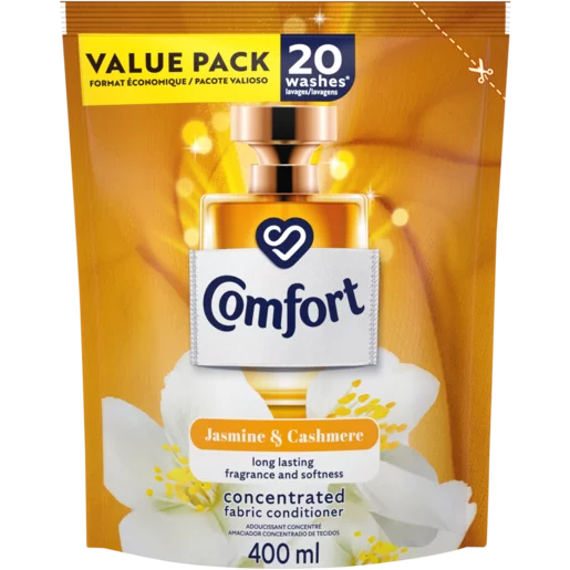 Comfort Jasmine & Cashmere Concentrated Fabric Conditioner Refill 400ml